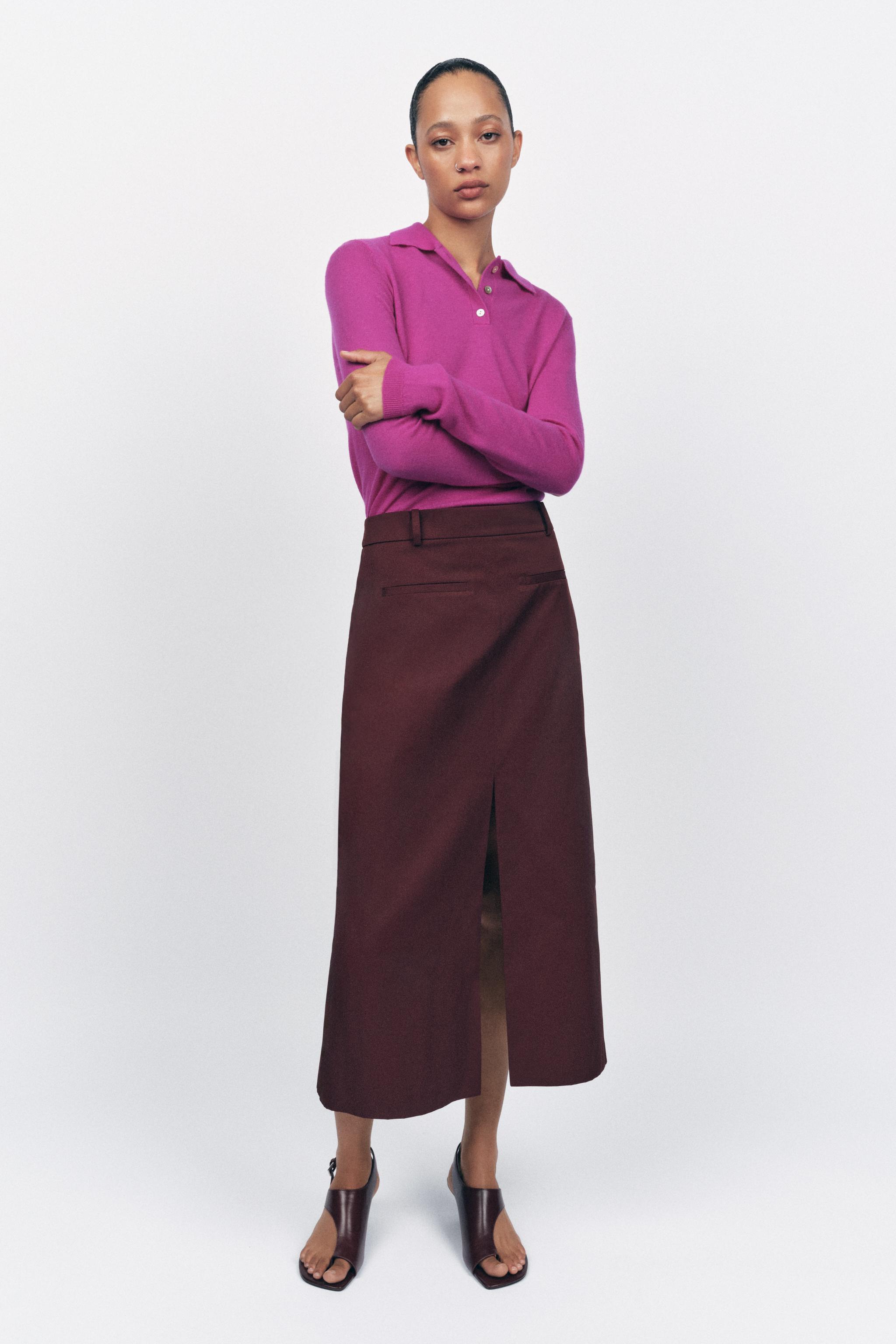 Zw Collection Slit Pencil Skirt