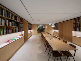 Stephen Friedman Gallery interior with long meeting table