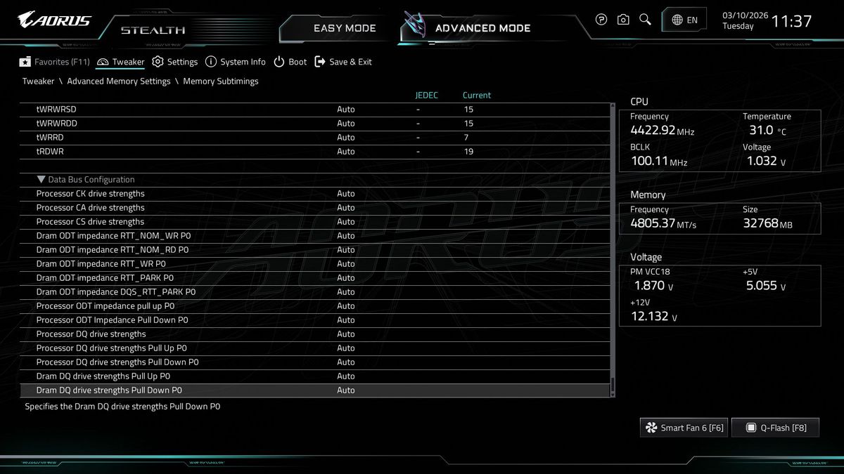Gigabyte X870 Aorus Stealth - BIOS