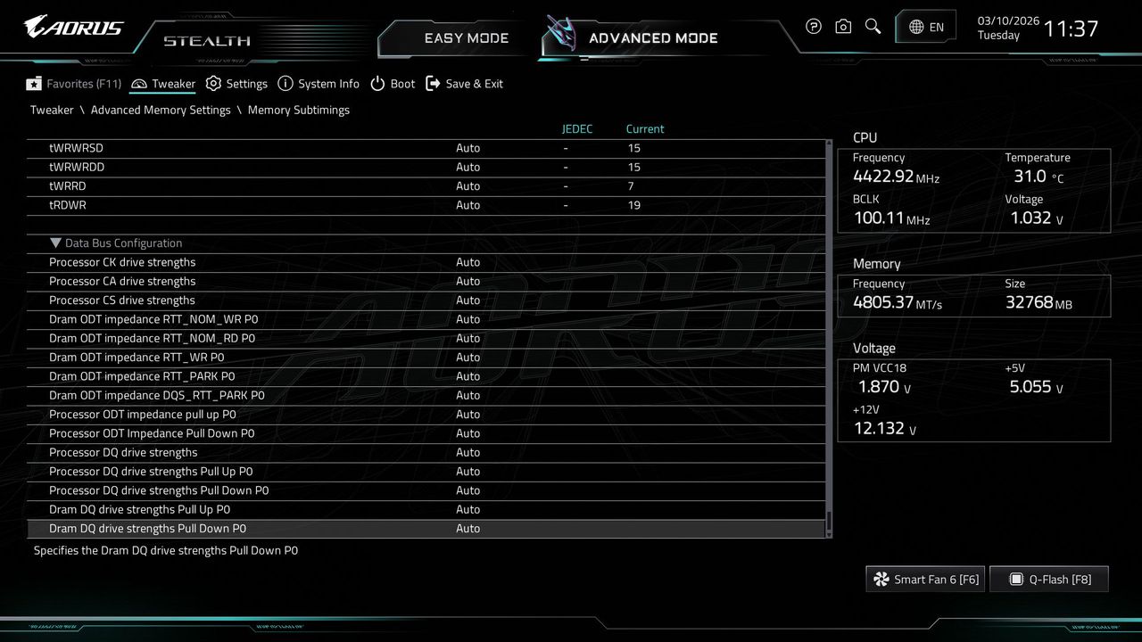 Gigabyte X870 Aorus Stealth - BIOS