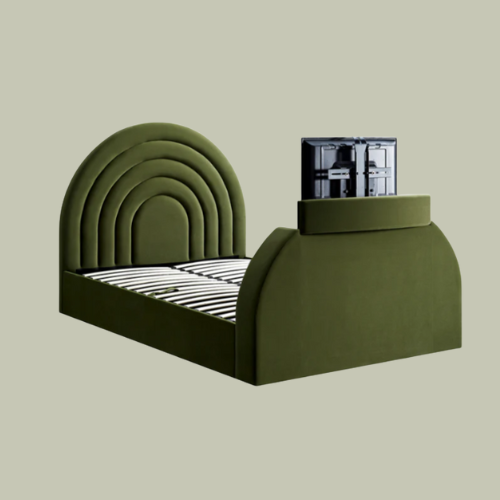 daals, Archer Moss Green Velvet Ottoman TV Bed