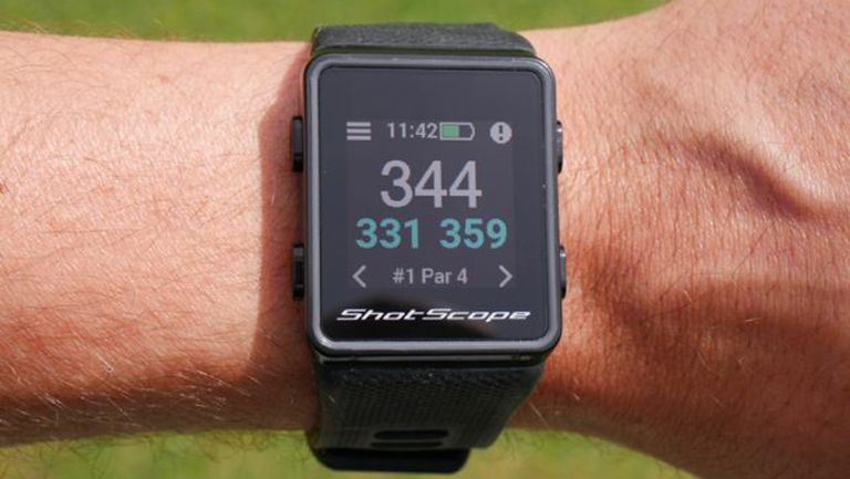 Shot Scope V3 GPS watch pictured