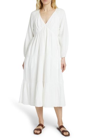 Faherty Dream Organic Cotton Gauze Midi Dress 