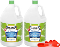 Heinz All-Natural Distilled White Vinegar -1 Gallon Bottle (Pack of 2) with By The Cup Swivel Spoons