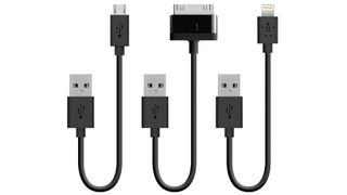 Product shot of the Belkin Triple Pack of iPhone charging cables