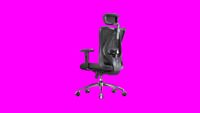 The Sihoo M18 budget office chair, on a pink background.