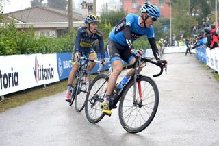 Daniel Martin (Garmin-Sharp) leads Rafa Majka (Saxo-Tinkoff) in Il Lombardia