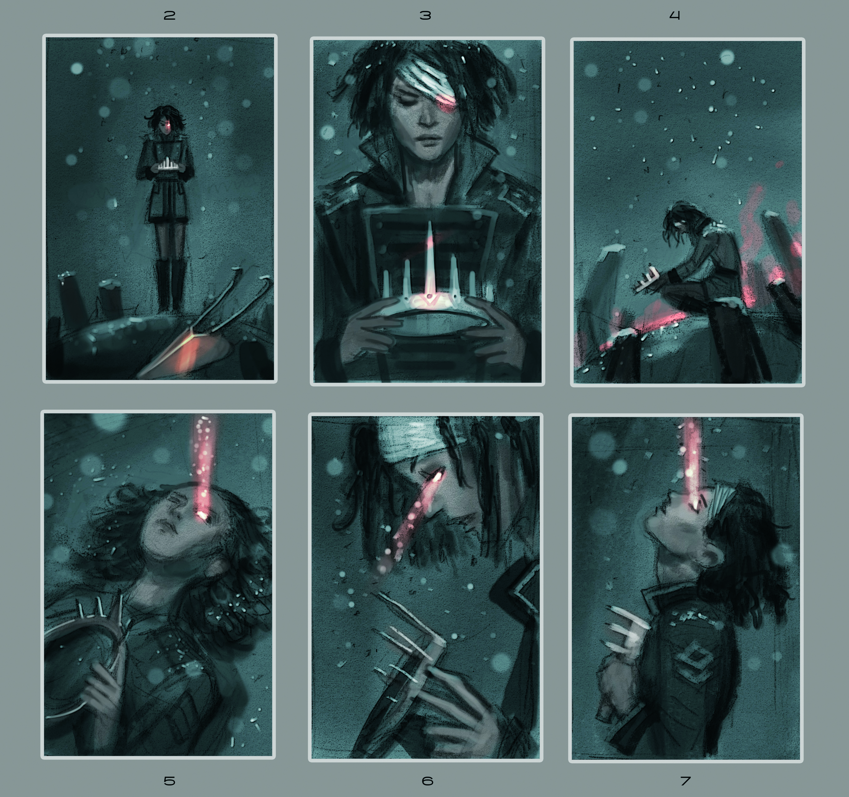 A sketch for book cover art by Dan Dos Santos