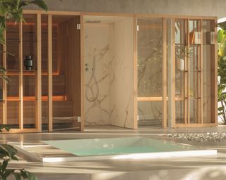 Home sauna in luxury spa