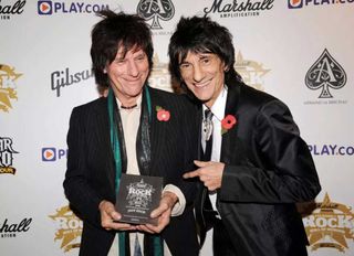 Jeff Beck with Ronnie Wood at the Classic Rock Awards in 2008