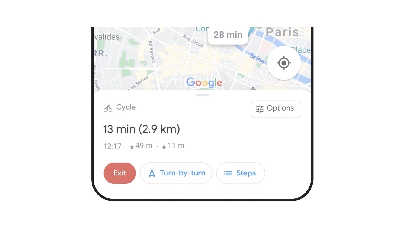 add cycling to google maps