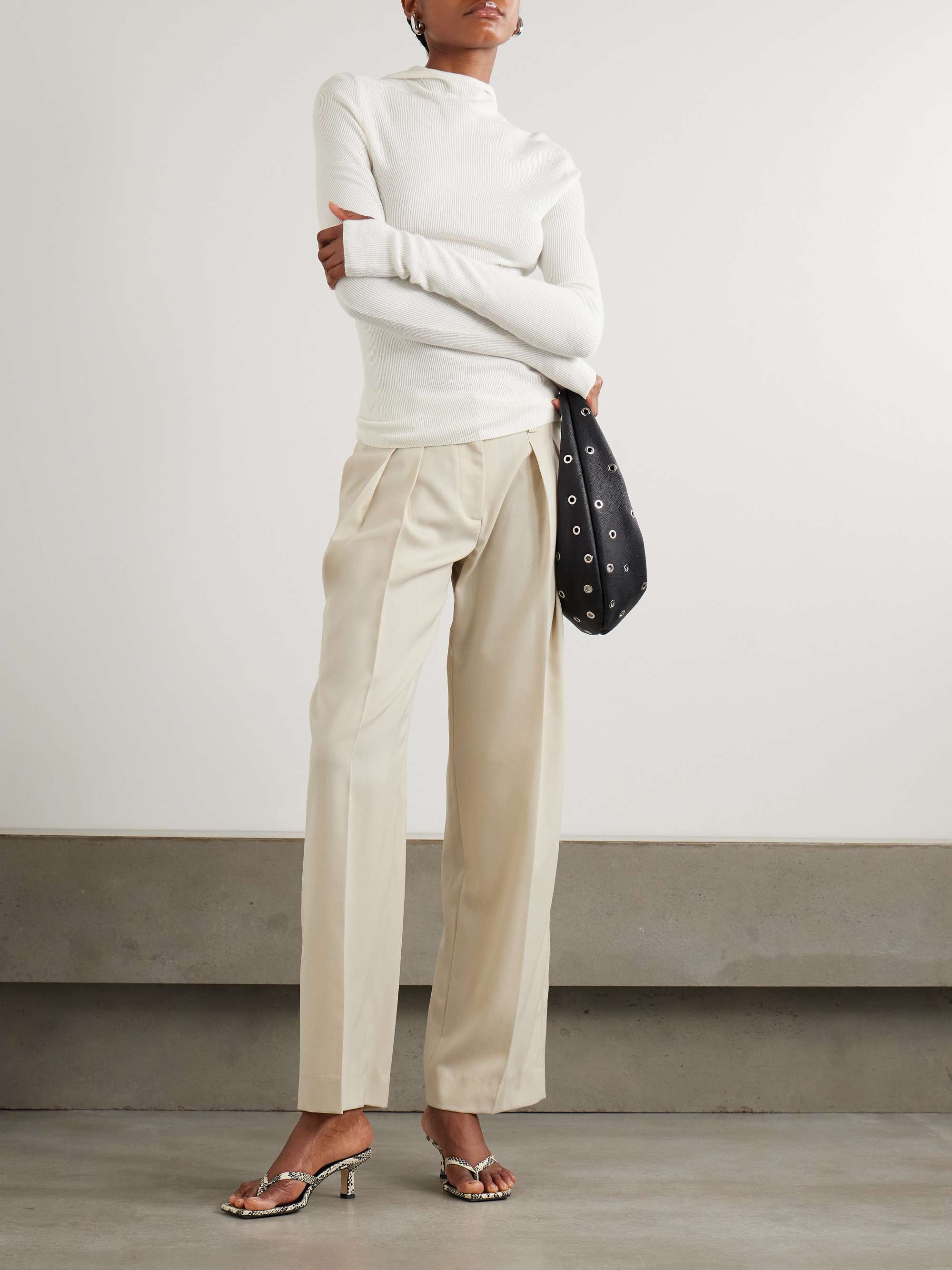 Danae Hooded Ribbed-Knit Top