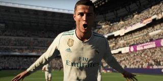 A player taunts the camera in FIFA 18.