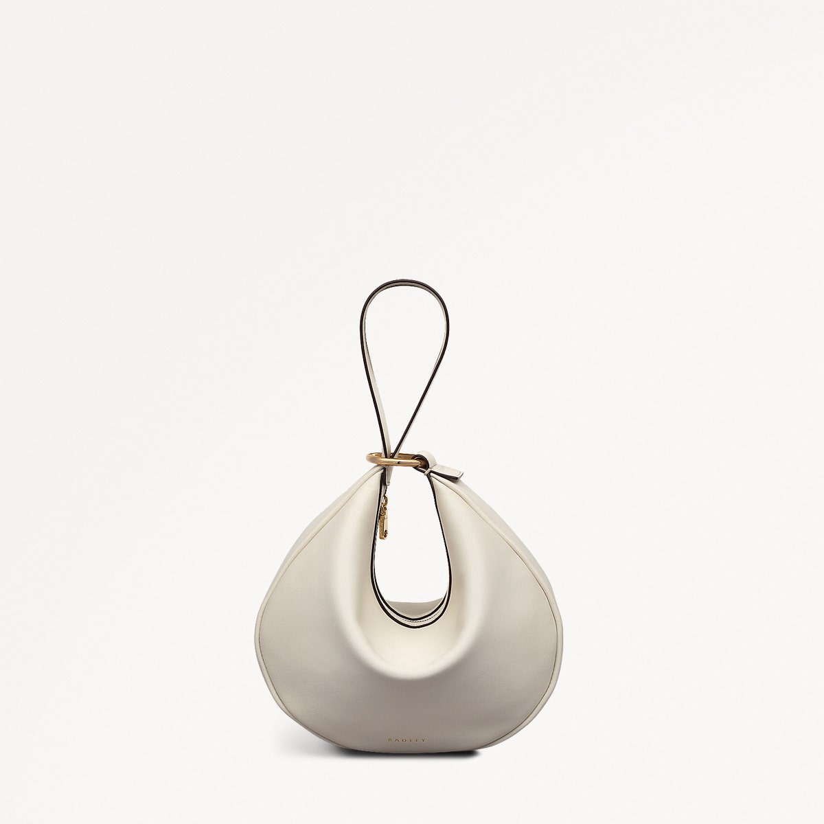 The Harrington Leather Medium Ziptop Clutch Bag in Chalk - 111453 - Chalk