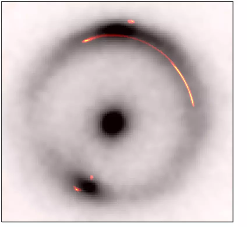 The ring is seen in black and white.
