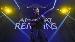 Jason Richardson, member of the American heavy metal band All That Remains, performs during the opening act for Megadeth 'Destroy All Enemies' Tour at the Toyota Music Factory