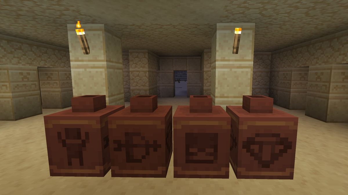 Screenshot of the archeology feature set in Minecraft 1.20.