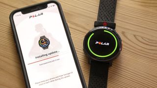 Polar Vantage V3 smartwatch with smartphone app.