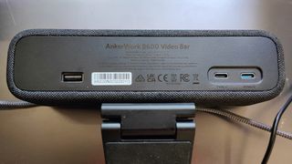 A photograph of the Ankerwork B600 Video Bar's rear ports