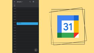 Google Calendar app logo and calendar screenshot view