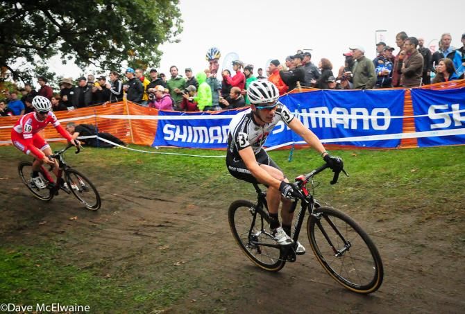 Raphael Gagne (Rocky Mountain) riding in the group chasing McDonald