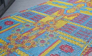 A 'Hook Carpet', constructed of zakka by the Dutch studio We Make Carpets