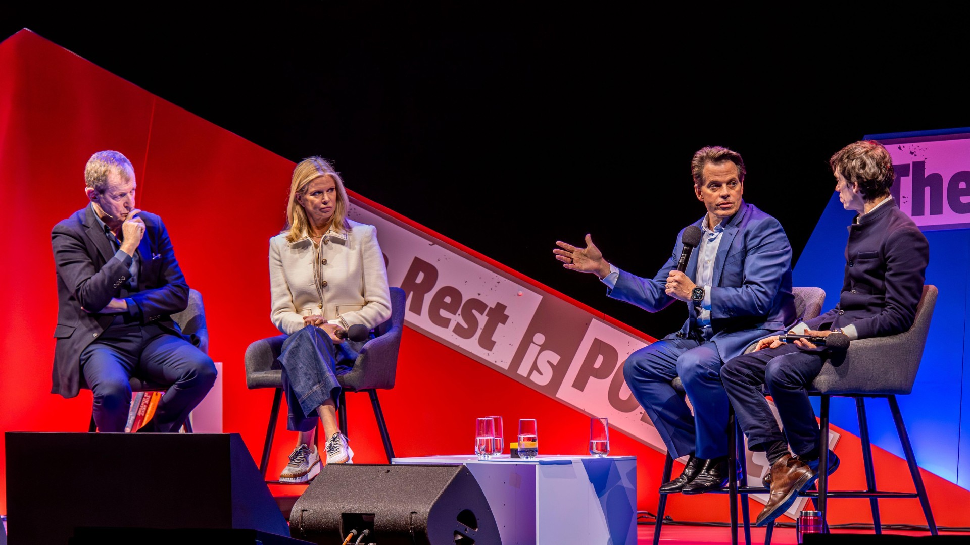 Katy Kay, Alastair Campbell, Rory Stewart and Anthony Scaramucci