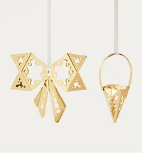 2022 Holiday Ornament set, Bow &amp; Cone