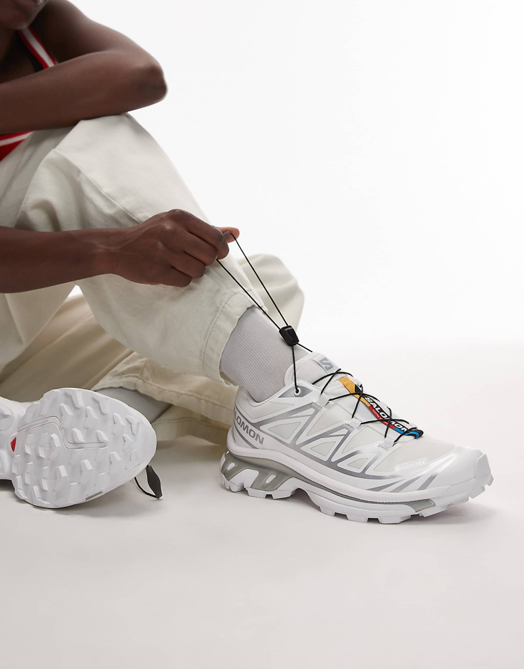Salomon Xt-6 Gtx Trainers in White and Silver
