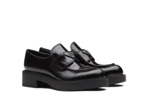 Prada brushed leather loafers