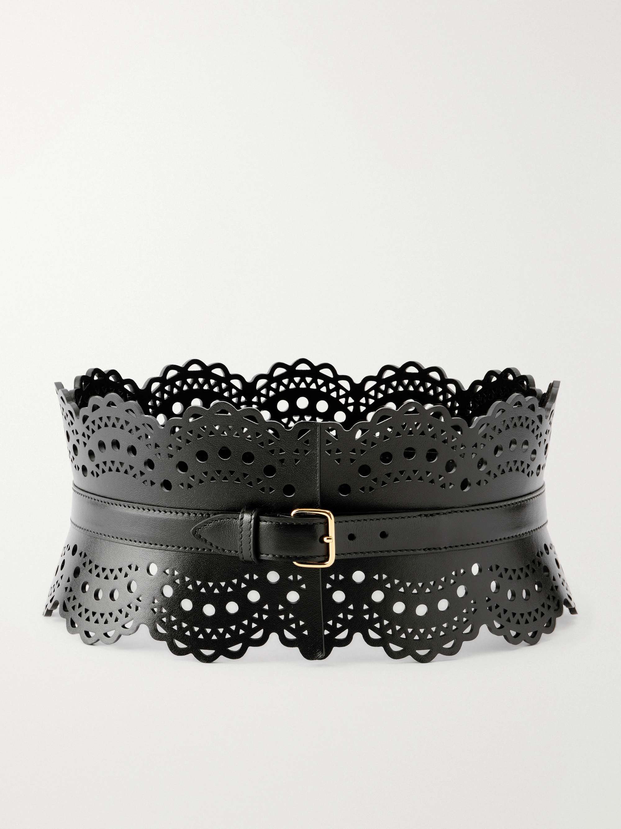 Laser-Cut Leather Waist Belt