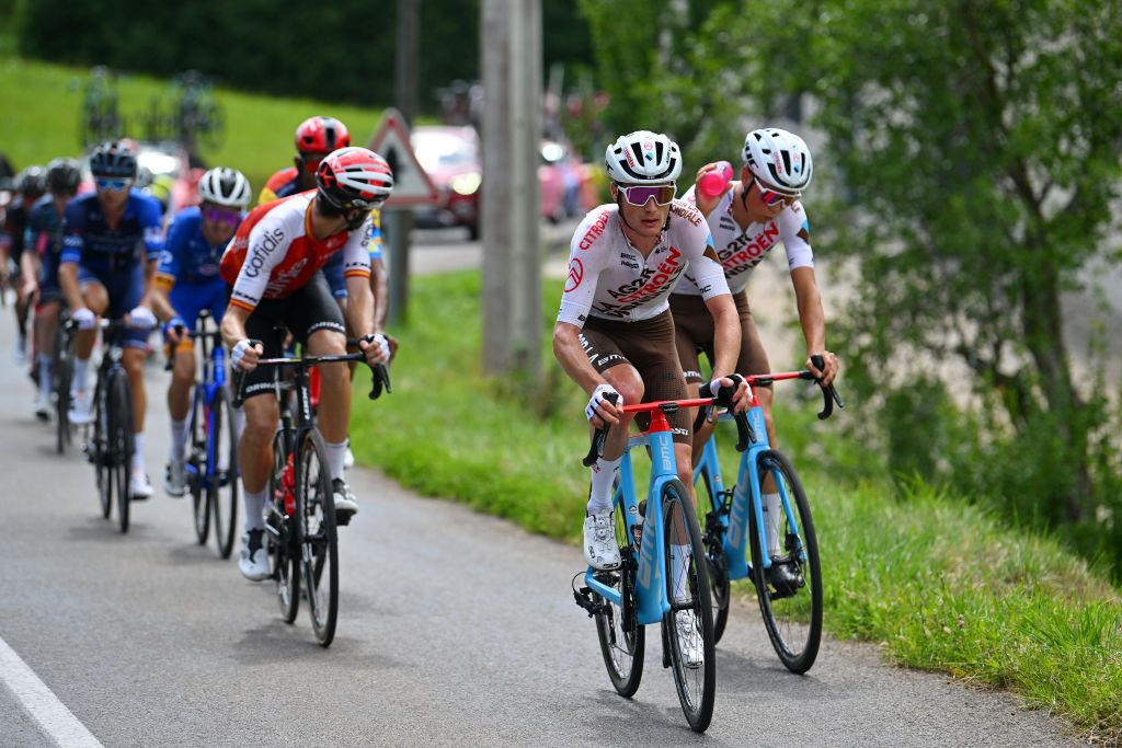 LLEX MONTSJURA FRANCE AUGUST 02 Nicolas Prodhomme of France and Team Ag2R Citroen Team competes during the 35th Tour de lAin 2023 Stage 3 a 137km stage from Oyonnax to Llex MontsJura 898m on August 02 2023 in Llex MontsJura France Photo by Luc ClaessenGetty Images