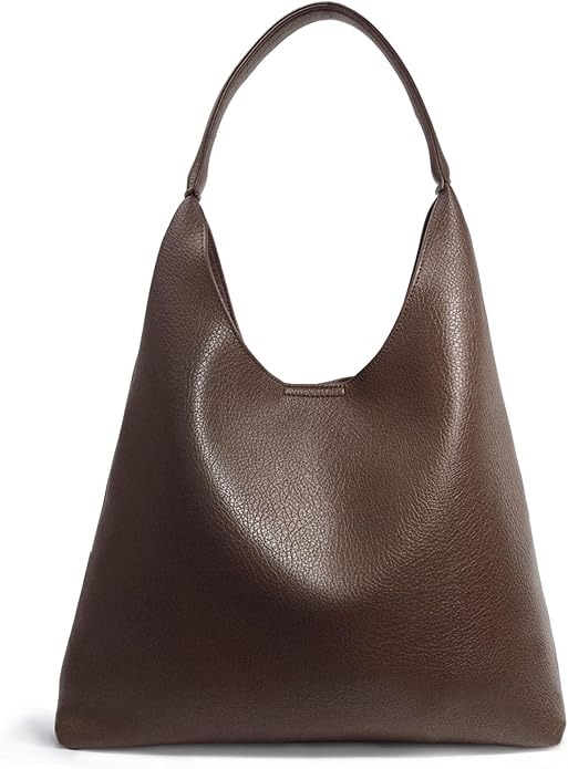 HOXIS, Hobo Bags for Women Soft Vegan Leather Shoulder Handbag Slouchy Tote Purses (coffee)
