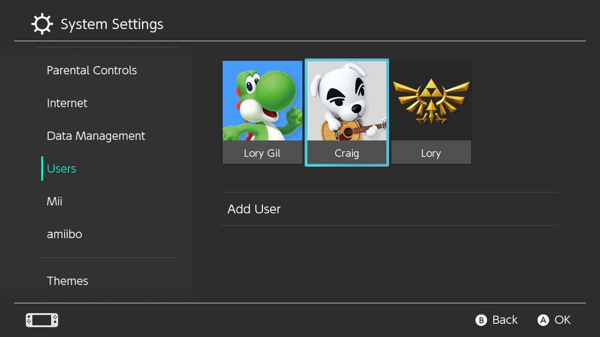 how to delete user profile on nintendo switch