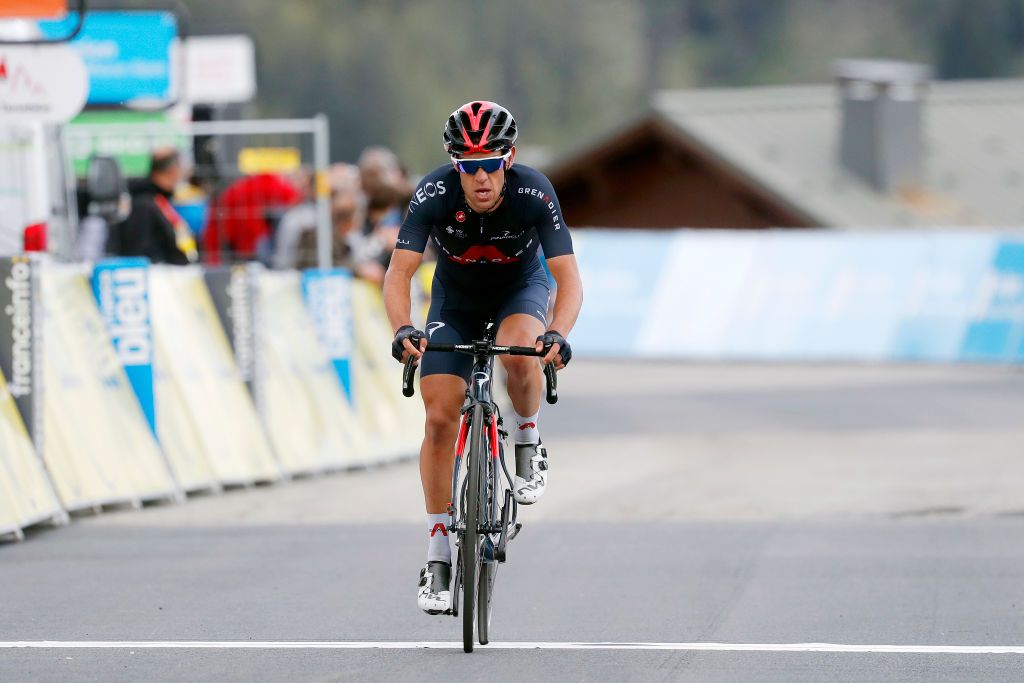 LA PLAGNE FRANCE JUNE 05 Richie Porte of Australia and Team INEOS Grenadiers at arrival during the 73rd Critrium du Dauphin 2021 Stage 7 a 1715km stage from SaintMartinLeVinoux to La Plagne 2072m UCIworldtour Dauphin dauphine on June 05 2021 in La Plagne France Photo by Bas CzerwinskiGetty Images