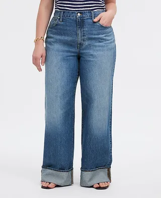 Madewell, Jeans de perna superlarga em lavagem Fannin