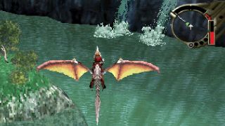 Best Saturn games - a dinosaur flying during Panzer Dragoon Saga.