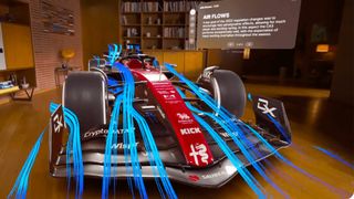 Jigspace on Apple Vision Pro showing F1 race car