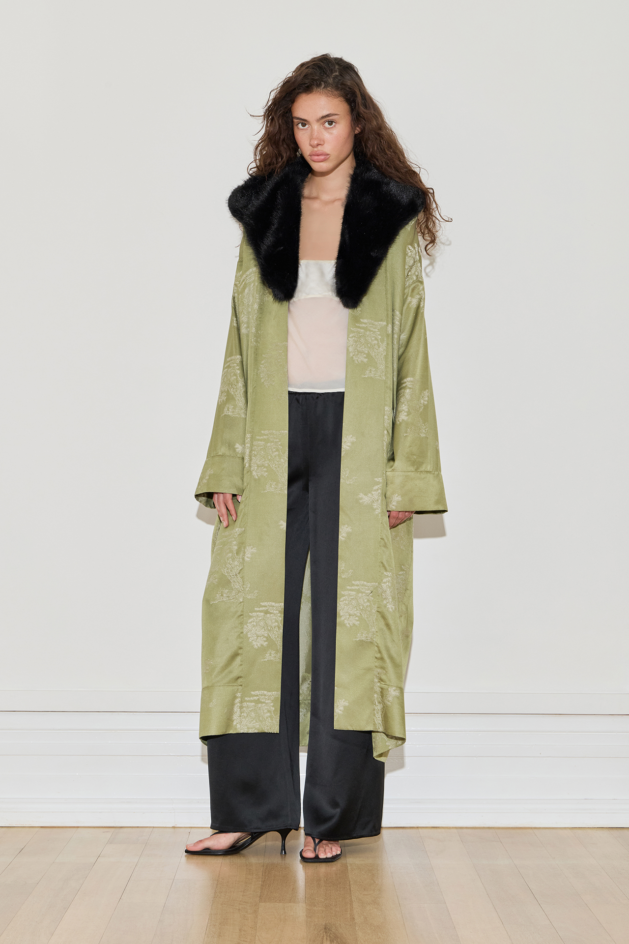Fur Trimmed Kimono Duster - One Size Fits All - Pre Order