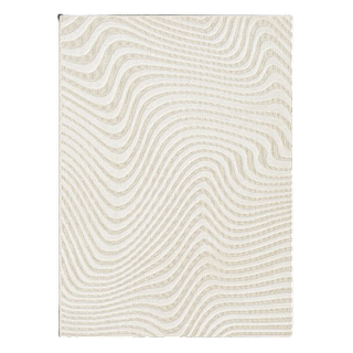 Cream rug with wavy pattern
