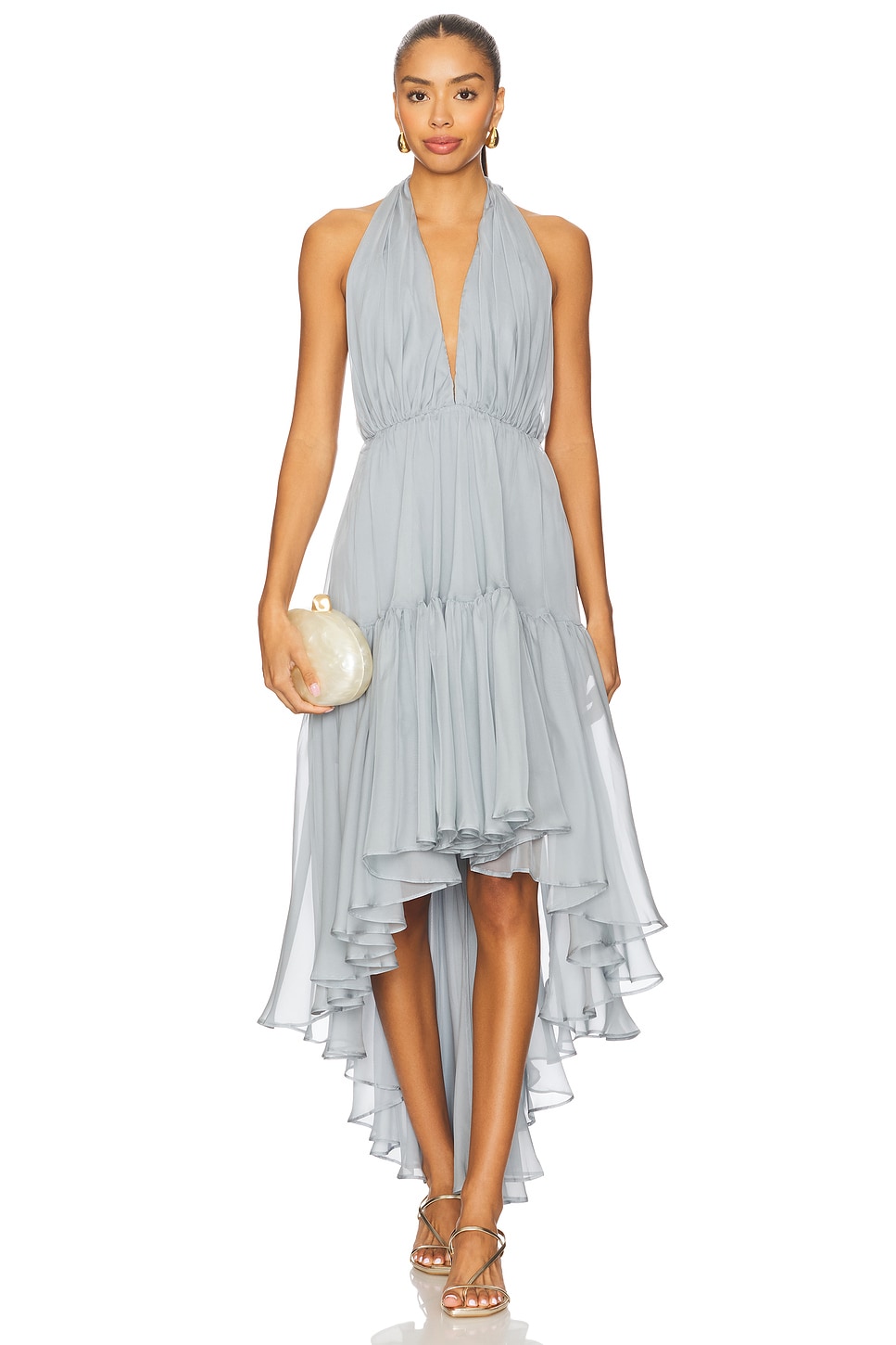 X Revolve Leona High Low Ruffle Dress