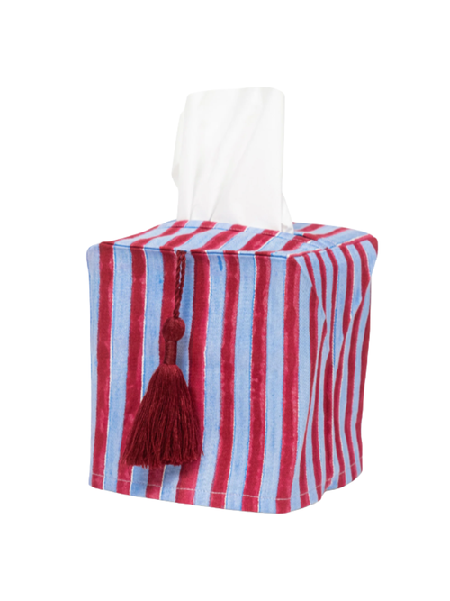 Stripes Blockprint Tissue Box Cover
