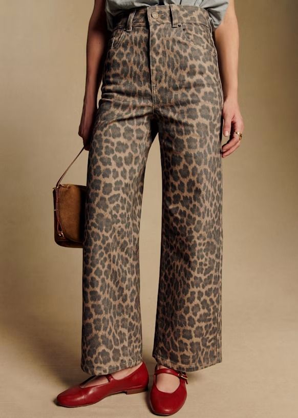 Sezane, Le Crop Nevada Leopard Print