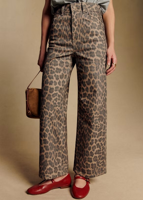 Sezane, Le Crop Nevada Leopard Print