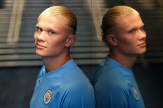 Man City 2022/23 season preview and prediction: Erling Haaland of Manchester City poses for a photograph inside the tunnel during the Manchester City Summer Signing Presentation Event at Etihad Stadium on July 10, 2022 in Manchester, England.