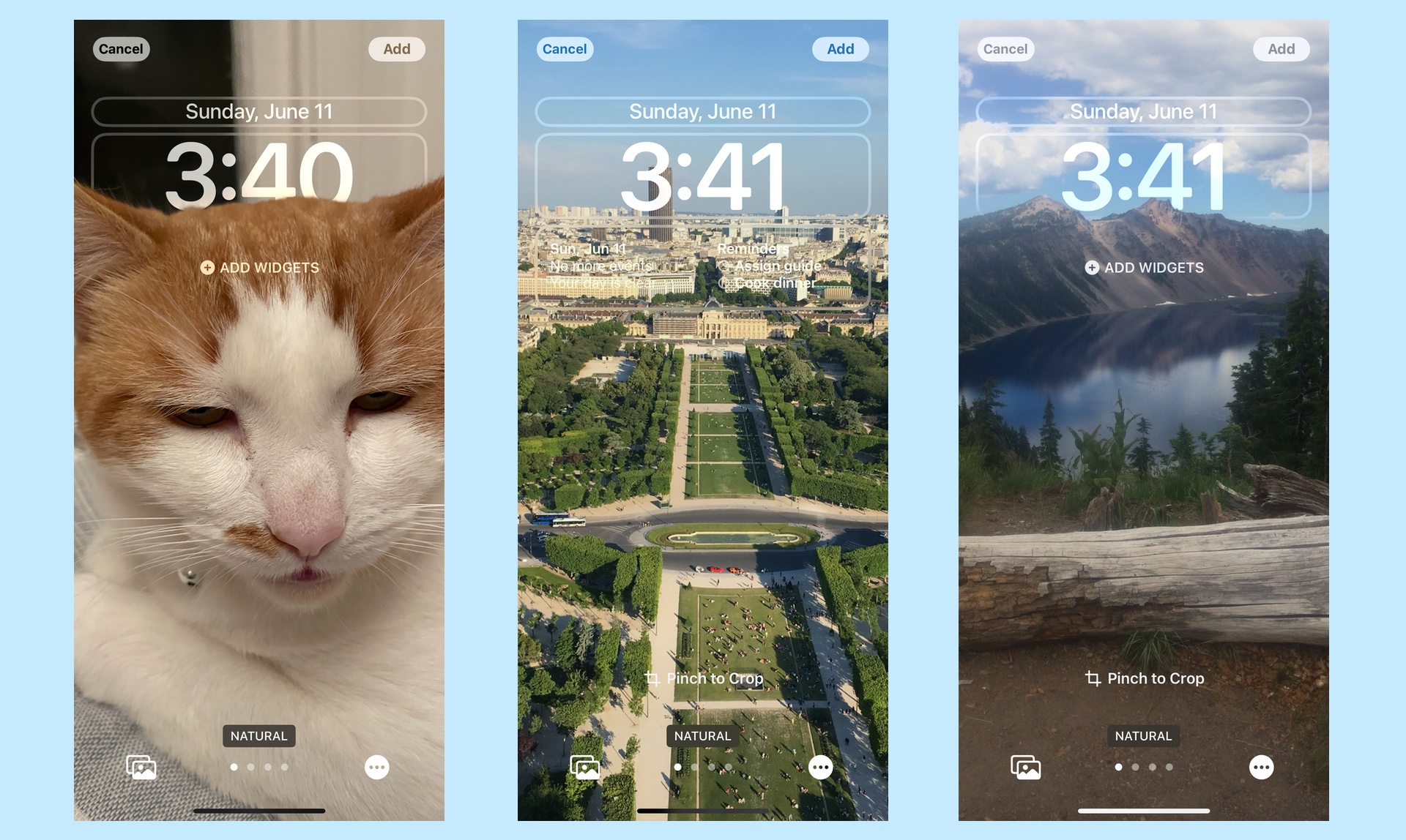 iOS 16 iphone обои выбранные фотографии