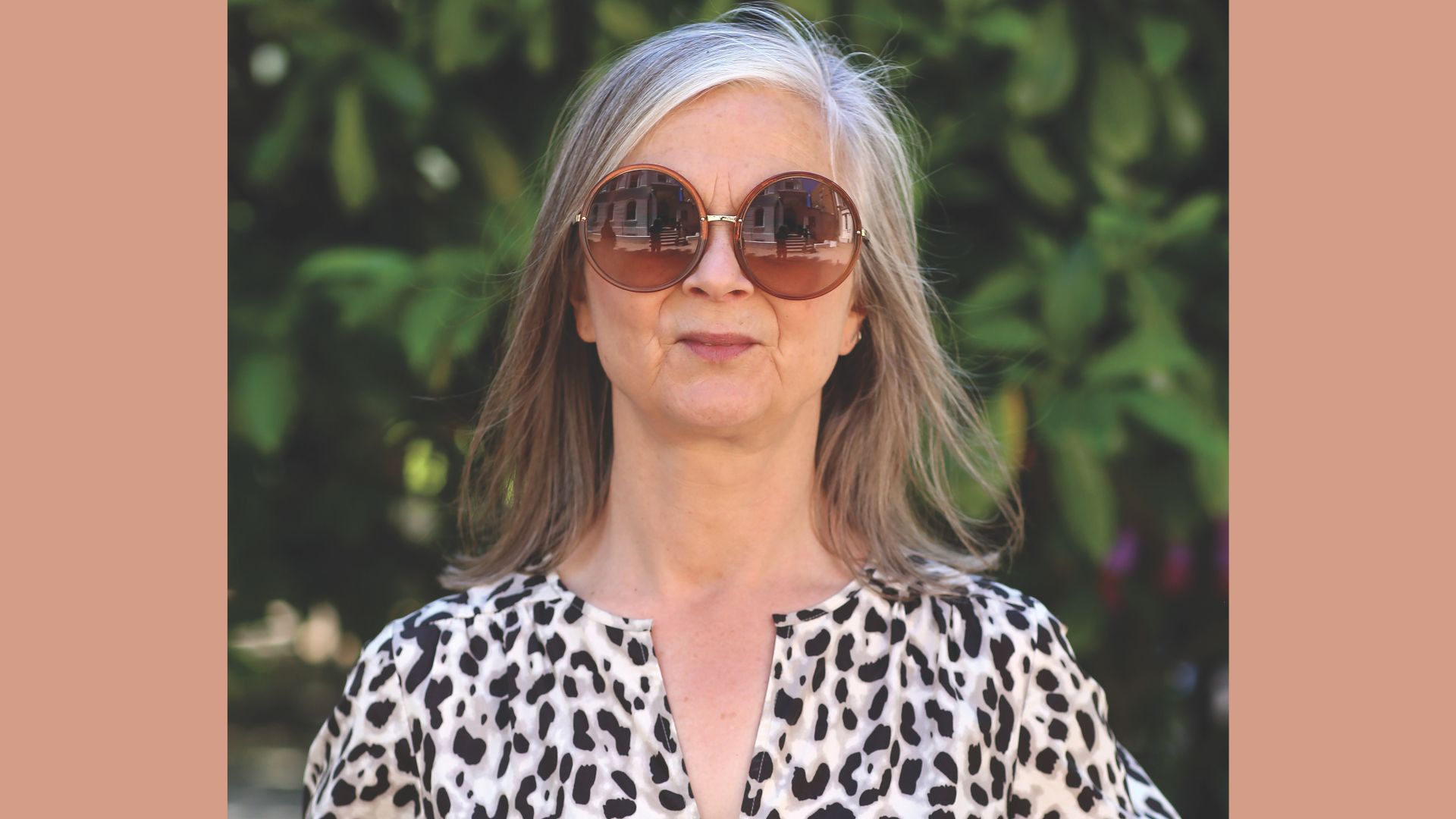 Fashion expert Alyson Walsh wears an oversized pair of Linda Farrow sunglasses