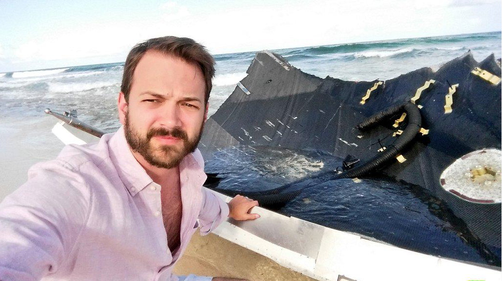 Eichelberger with SpaceX Falcon 9 Wreckage