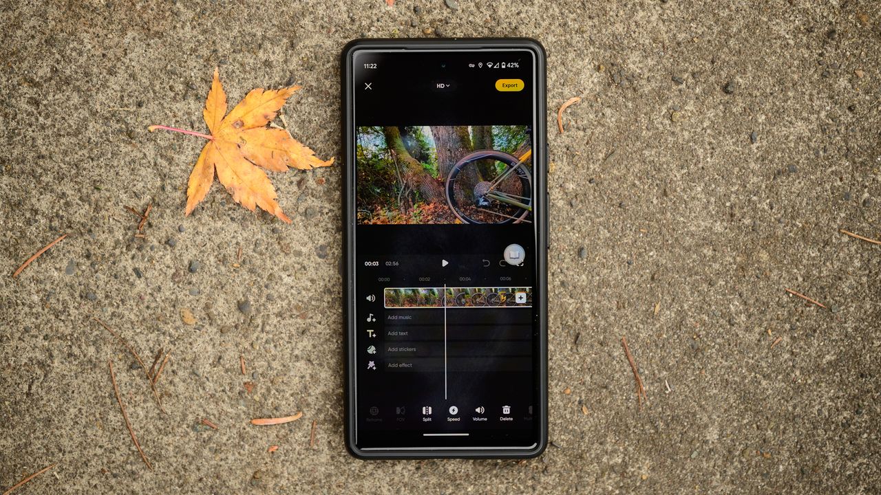 Insta360 Ace Pro timeline during editing