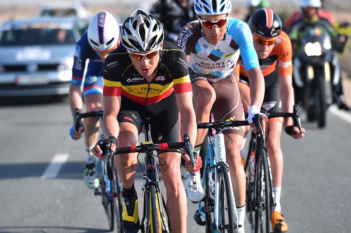 Preben Van Hecke leads the breakaway